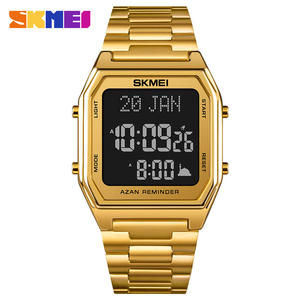 <span class=keywords><strong>SKMEI</strong></span> <span class=keywords><strong>1763</strong></span> Vente Chaude OEM Hommes Montre Numérique Exclusive Bracelet En Acier Inoxydable Lumineux Simple Priez Qibla Montre Décontractée Fournisseur - Product Image 2
