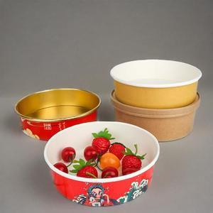 Échantillon gratuit personnalisé Matériau écologique et sûr Bol à salade de nouilles Bols en papier à emporter avec couvercle - Product Image 6