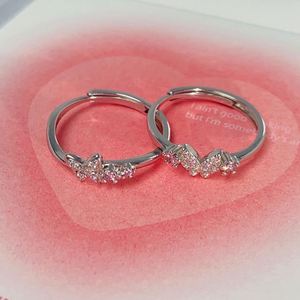 Anillos De Pareja Silver Plated <b>Couple</b> Jewelry Full Diamond Butterfly Best Friend <b>Ring</b> Pink Diamond Zirconia <b>Couple</b> <b>Ring</b> - Product Image 2