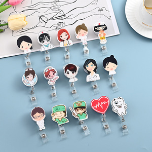 <span class=keywords><strong>Porte</strong></span>-<span class=keywords><strong>badge</strong></span> créatif en acrylique de dessin animé, boucle télescopique facile à tirer, cordon de sécurité pour médecin, infirmière, permis de travail, clip Yilan Z629 Chine - Product Image 1