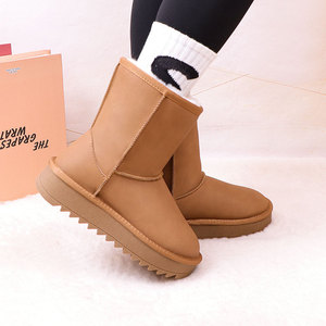 Stivali Invernali Classici da <span class=keywords><strong>Donna</strong></span> in Pelle PU con Logo Personalizzato, Piattaforma, Fodera in Pelliccia, Caldi, Comodi e Morbidi - Product Image 3