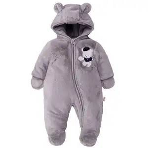 Baby Winter Hooded Romper Snowsuit Jongens Meisjes Dikke Outfits 0-24 Maanden Cute Bear Hooded Romper Warm Jumpsuit