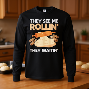 T-shirt Lefse Shirt Norwegian Flatbread da adulto, taglia Small, vestibilità classica, girocollo, manica lunga - Product Image 3