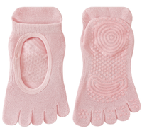 Chaussettes de yoga avec bord élastique antidérapant à cinq doigts, chaussettes de sport pour Pilates