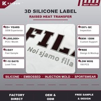 Étiquettes 3D en silicone souple en relief pour transfert thermique, patchs injectés en rouleau pour vêtements de sport personnalisés
