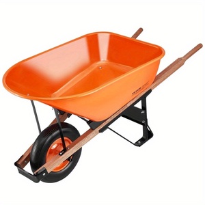 Chariot de jardin à roue unique personnalisable THD avec poignée en bois, chariot de terrain pratique et facile à charger pour les fermes - Product Image 1