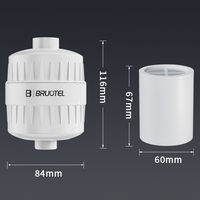 Filtre de douche en alliage d'aluminium OEM à charbon actif pour la purification de l'eau domestique, déchloration, écologique, 20 étapes