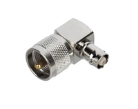 Adaptador Coaxial RF UHF PL-259 Macho a BNC Hembra 90 Grados, Clasificación IP60, Material de Latón 1P, Suministro del Fabricante