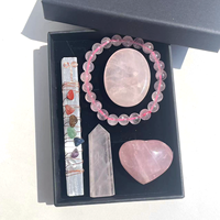 Bracelet en cristal naturel Jingfa en gros, améthyste, quartz rose, avec boîte cadeau en forme de cœur pour offrir