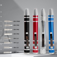 Jeu de tournevis miniatures portables 8-en-1 en acier CR-V avec embouts magnétiques isolés en aluminium pour la réparation d'électronique, d'ordinateurs et de téléphones