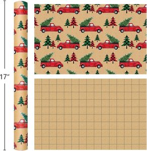 17in Christmas gift wrapping <b>paper</b> Color printed car <b>pattern</b> kraft <b>paper</b> Customizable <b>pattern</b> logo size - Product Image 2