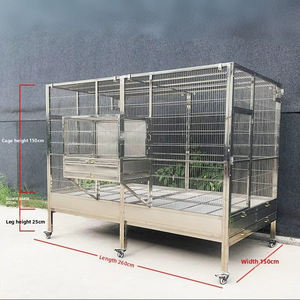 Klasik tarzı paslanmaz çelik istiflenebilir kuş kafesleri satılık hayvan desen SUS304 büyük papağan kafesleri - Product Image 6