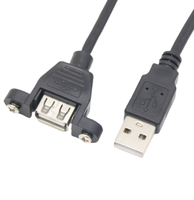 Câble d'extension coaxial USB 2.0 AM vers AF personnalisé avec gaine en PVC et fixation par vis pour microphone/haut-parleur/moniteur