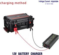 Chargeur de batterie réglable Kunavaro AC 100-240V 0-15V 0-40A 512W pour batteries LiFePO4, plomb-acide, AGM, GEL et lithium