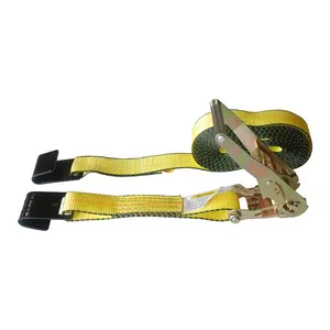 Ratchet Tie-Down Straps with Flat Hooks 4" x 30' Ratchet Straps Yellow 16,200 Lbs Breaking Strength Tie Down Ratchet Straps