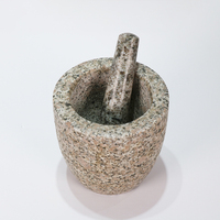 Moulin à ail rond en marbre direct du fabricant Outils ménagers d'herbes et d'épices avec mortier de pierre à écraser poivre et piment