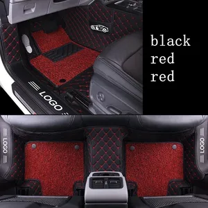 5D 7D Luxury Diamond 3D Custom Leather Car Mats 4 Pieces Pvc Double Car Floor Mat Leather Car Mats For Suzuki Swift