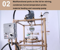 Cuve de réaction à double enveloppe en verre borosilicate 3.3 de 10L avec agitation et moteur à induction CA, conception antidéflagrante
