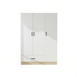 Armoire moderne avec tringle de suspension, 2 portes battantes, pour chambre à coucher, meuble autoportant en bois, style minimaliste, portes en MDF - Product Image 1