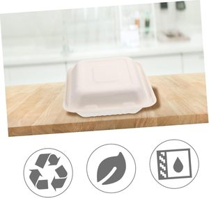 Contenedor de Alimentos Biodegradable Desechable de Almidón de Maíz para Llevar, Envase de Plástico Tipo Concha para Comida para Llevar - Product Image 6