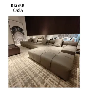 Hot Selling Luxus europäischen Stil Günstige Wohnzimmer Sofas Leder Section als Couch Lounge Sofa Möbel Set