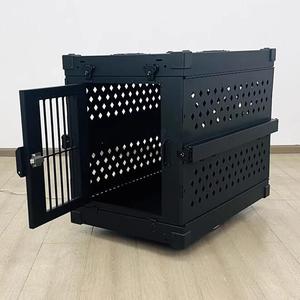 <span class=keywords><strong>Jaula</strong></span> Grande <span class=keywords><strong>para</strong></span> <span class=keywords><strong>Perros</strong></span> de Aleación de Aluminio, Plegable con Botones, Transpirable y Resistente, <span class=keywords><strong>para</strong></span> Transporte en Auto, con Doble Compartimiento y Paredes Divisorias - Product Image 4