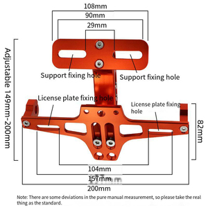 Soporte Ajustable <span class=keywords><strong>de</strong></span> Aluminio para Matrícula <span class=keywords><strong>de</strong></span> Motocicleta con Luz LED - Product Image 2