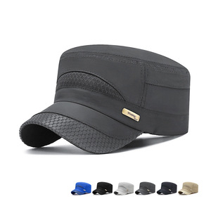 Men's Quick-Drying <b>Sunscreen</b> Flat-Top Hat Lightweight Breathable Outdoor Casual Cap With Mesh Design For Adults - Product Image 1