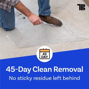 <span class=keywords><strong>Film</strong></span> de protection souple en polyéthylène TapeManBlue pour tapis, rouleau de 36 po x 200 pi, auto-adhésif, usage artisanal, durable, retrait facile, déroulage facile - Product Image 5