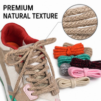 Lacets ronds en coton et lin naturel, style vintage, cordon plat ciré de 6 mm d'épaisseur pour baskets AF1 AJ1 Dunk