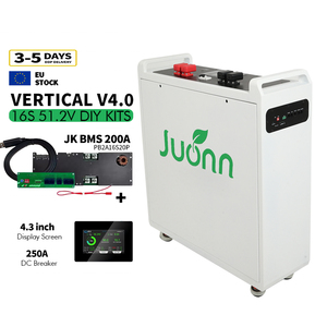 ชุดแบตเตอรี่ Lifepo4 แบบ DIY พร้อมเคสโลหะ รุ่น PL EU Stock Standing 16s 48v 51.2v 280Ah 300Ah JK V19 BMS พร้อมจอ LCD 4.3 นิ้ว 15kWh - Product Image 1