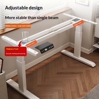 Cadre de bureau électrique réglable en hauteur, à moteur unique, construction métallique, réglage libre, design minimaliste moderne, pour usage en étude