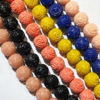 Perles colorées sculptées en forme de rose, perles intercalaires en coquillage naturel pour la fabrication de bijoux, accessoires de bracelet et collier DIY
