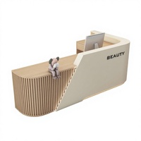 Bureau d'accueil d'angle en L moderne en bois coloré Tianyi, durable, écologique, pour usage commercial, avec classeur intégré
