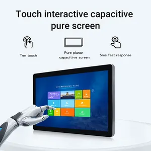 Moniteur de jeu incurvé étanche de 49 pouces boîtier plat ip65 cadre tactile capacitif linux écran plat écran tactile panneau pc pcap