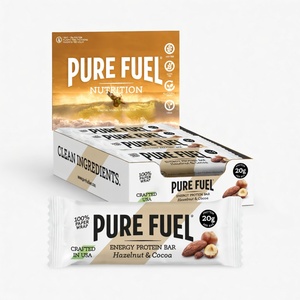Sachets personnalisés imprimés de qualité alimentaire thermoscellables pour barres de céréales, barres protéinées, barres énergétiques, barres aux champignons, barres chocolatées, avec fermeture arrière et boîte - Product Image 1