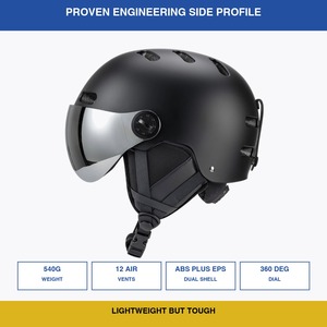 Casco <span class=keywords><strong>de</strong></span> esquí ligero al por mayor con 12 ventilaciones, carcasa <span class=keywords><strong>de</strong></span> ABS, forro <span class=keywords><strong>de</strong></span> felpa larga, casco <span class=keywords><strong>de</strong></span> snowboard abierto para adultos, 3 tallas, 8 colores, OEM ODM - Product Image 2