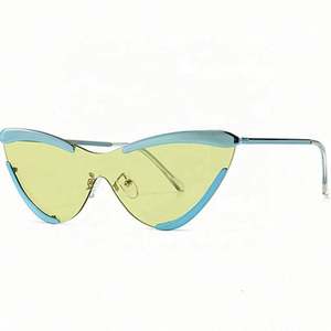 Gafas de Sol de Moda 2021, Montura Metálica de Lujo, Protección UV400, Estilo Ojo de Gato, Media Montura - Product Image 4