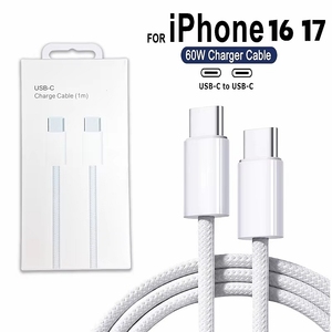 สายชาร์จ Type-C to Type-C 60W สำหรับ iPhone สายชาร์จ Type-C สำหรับ iPhone สายชาร์จโทรศัพท์แบบ C to C สำหรับ iPhone Samsung Xiaomi - Product Image 1