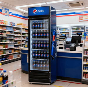 <span class=keywords><strong>Vitrine</strong></span> réfrigérée commerciale pour boissons RedBull avec porte vitrée, logo personnalisé, éclairage LED, refroidissement direct, sans givre - Product Image 6