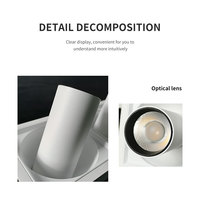 Spot LED encastrable réglable pour maison, magasin, hôtel, villas, en aluminium, double tête COB, dimmable 0-10V, carré