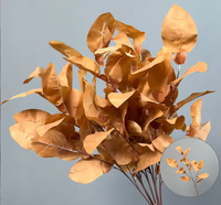 Fleurs artificielles en soie couleur caramel : Rose, Anthurium, Hortensia, Pivoine – Style naturel, imprimées à l'écran, pour suspension florale au plafond