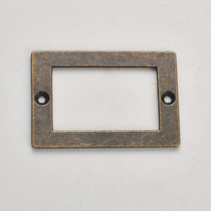 Rectangle Zinc Alloy Label Card Bronze Wall Mounted <b>Drawer</b> Organizer Storage Holder Self Adhesive Backing - Product Image 1