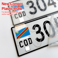 Plaque d'immatriculation en plastique DRC, plaque acrylique PMMA, verre Kinshasa, Afrique, épaisseur 3 mm, décorative, pour numéros de plaques du Congo
