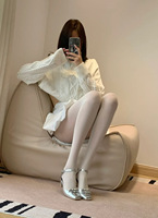 Chaussettes d'été vintage rouge bordeaux en Spandex/Coton, anti-bactériennes, anti-accroc, style japonais JK, couleur unie, sexy et moulantes