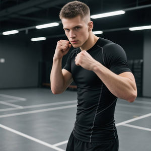 Muscle Men Summer Fitness Camiseta corta de secado rápido Tight Ciclismo Entrenamiento Running Fitness Top Men Tee - Product Image 1