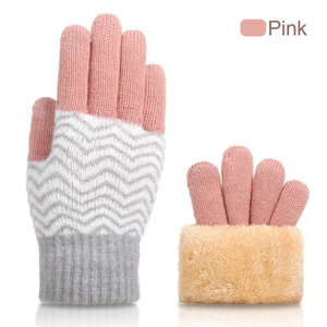 Clearance Sale Women's Thickened Double Layer Warm Solid Color Short Style Knitted <b>Gloves</b> Fleece Lining <b>Touchscreen</b> Daily Skiing - Product Image 6