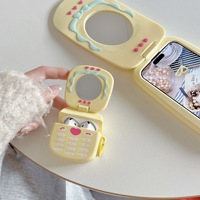 Mignon L Miss You Flip Mirror Big Phone Full Package Anti-chute Silicone Mobile Phone Case Pour 16 Pro Max 15 14 13 Phone Cover