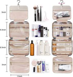 Bolsa de Aseo de Viaje Impermeable con Logotipo Personalizado Rosa, Organizador Elegante para Maquillaje, Cosméticos y Artículos de Aseo Diarios Durante Viajes - Product Image 4
