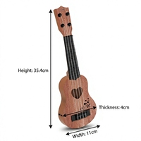 Kids' Music Education Adorable Love Theme Child-Friendly Ukulele Four-string Mahogany Grain Ukulele with Heart Cutout